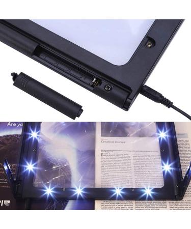 A4 Full-Page Rectangular 2.5X Magnifier Large Hands-Free Magnifying Glass LED Lighted Illuminated Foldable Desktop Portable for Elder Kids - Buy Online on SooperMarket.com