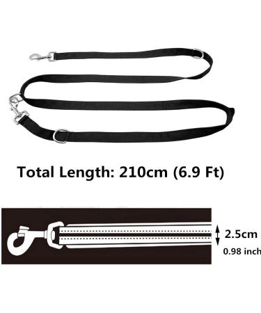 YankMooM 6.9FT Double Ended Dog Training Lead Leash - Multi-Function Rope for Walking, Running, and Training | Black - Buy Online on SooperMarket.com