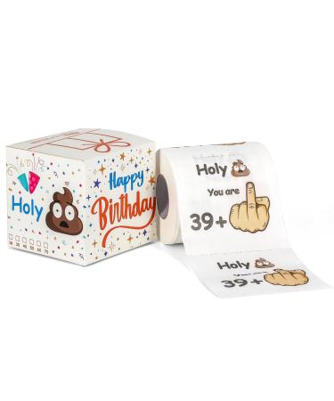 Original funny toilet paper for 40th birthday - 39 + 1 - birthday for women & men - decoration 40th birthday with packaging - joke articles - 1 roll with 250 sheets each soft