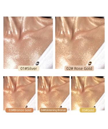 2-Pcs Waterproof Body Shimmer Oil Set - Rose Gold & Glistening Bronze Glow | Face & Body Highlight Illuminator 80ml - Buy Online on SooperMarket.com