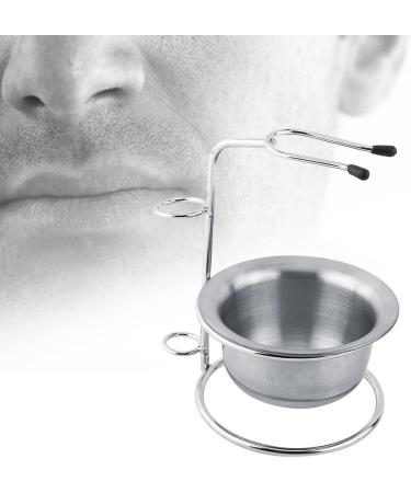 Dekaim Stainless Steel Shaving Brush Stand & Soap Dish Bowl | Manual Razor & Shaving Brush Holder | Premium Silver Shaving Accessories - Buy Online on SooperMarket.com