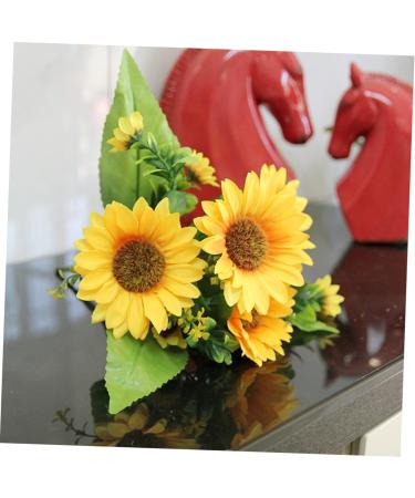 Zerodeko 2pcs 4 Artificial Sunflower Bouquet Simulation Flower Premium Material Yellow Sunflowers Decor Silk Sunflowers Artificial Flower Bouquet Fake Sunflower Props - Buy Online on SooperMarket.com