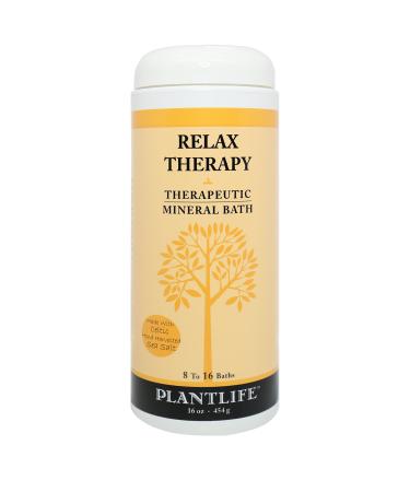 Plantlife Relax Therapy Bath Salts - Straight from The Plant Natural Aromatherapy Bath Salts - Balance  Calm  and Release Tension in The Body - Made in California 16 oz