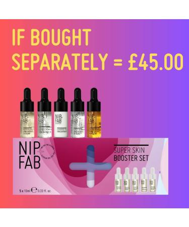 Nip+Fab Gift Set Super Skin Booster Set 5 Skin-Boosting Concentrates: Retinol Hyaluronic Ceramide Glycolic and Vitamin C Complex Skin Care Christmas Gift Super Skin Booster Set - Buy Online on SooperMarket.com