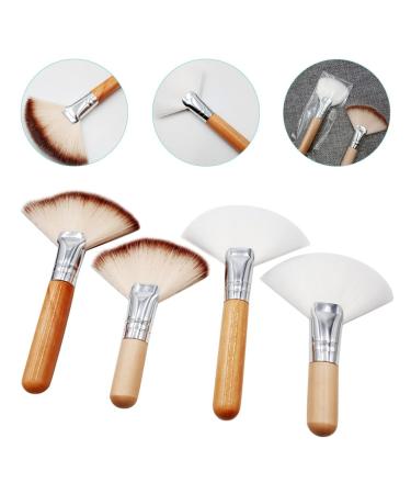 FRCOLOR 4pcs Fluffy Makeup Brushes Set - Soft Short Handle Fan Brushes for Facials & Makeup Tools - Assorted Colors - Buy Online on SooperMarket.com