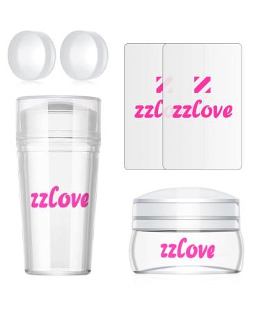French Tip Nail Stamp 6PCS Nail Art Stamper Kit Clear Silicone Nail Stamping Long Short Jelly Stamper for Nails with Scrapers French Nail Stamper Kit French Tip Nail Tools French Manicure Kit