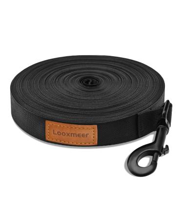 Looxmeer tow lines for dogs 3m 5m 7m 10m 15m 20m 30m Robust dog leash exercise line with storage bag hand loop and D-carabiner 7m black