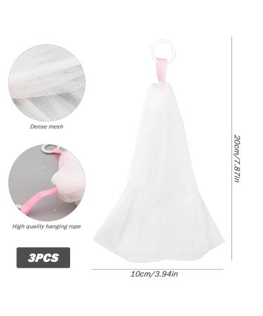 Eco-Friendly Soap Bag Set | 3PCS Double-Layer Mesh Soap Savers with Drawstring for Bar Soap | Soft Hanging Soap Pouch - Buy Online on SooperMarket.com