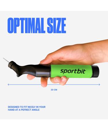 Sportbit Ball Pump with 5 Needles Set - Universal Hand Pump for Volleyball Basketball Football Soccer & Gymnastics - Inflatable Air Pump in Green - Buy Online on SooperMarket.com