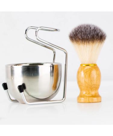 Premium Razor Brush Set - Multifunctional Foaming Mug & Shaving Soap | Ridge-Free Bathroom Accessories in Silver - Perfect for Grooming - Buy Online on SooperMarket.com