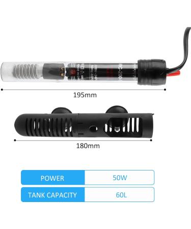 50W Adjustable Aquarium Heater with Suction Cups | LWMTT Temperature Control for Fish Tanks (20-34 ) - Buy Online on SooperMarket.com
