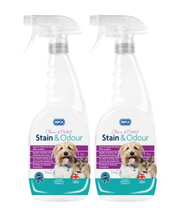RSPCA 2 x 750ml Pet Stain and Odour Remover Wee Away - Pet Friendly - Probiotic Cleaning