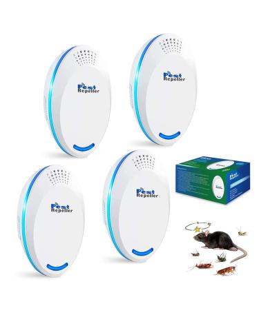 Ultrasonic Pest Repeller, Mouse Repellent, 4 Packs Pest Repellent Ultrasonic Plug in, Electronic Mice Repellent for House, Rodent Repellent Indoor Ultrasonic, Spider Repellent for House Indoor 4 PCS