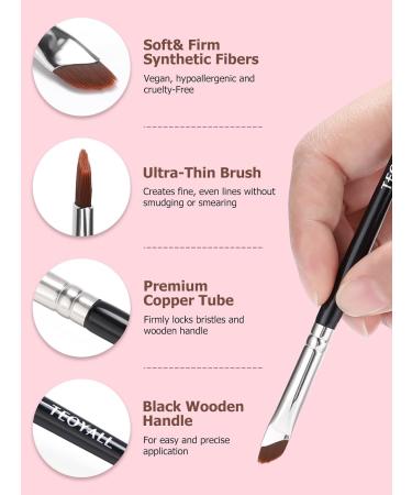 TEOYALL Angled Eyeliner Brushes Set 3 PCS Ultra Thin Slanted Angled Eyebrow Brush Precision Defined Brushes 3 Angled Eyeliner Brushes - Buy Online on SooperMarket.com
