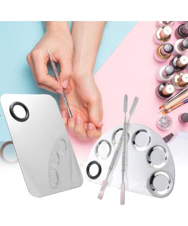 Sanwood Stainless Steel Make-Up Palette | Large Square Nail Art Mixing Plate for Foundation | Multi-Functional Cosmetic Artist Tool - Buy Online on SooperMarket.com