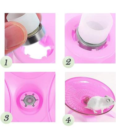 YuanYouTong Silent Hamster Wheel 7 Inch Exercise Wheel for Syrian Hamsters Hamster Flying Saucer Quiet Spinner Running Wheel for Gerbil Chinchilla Guinea Pig Mice Hedgehog Small Animals (Pink) - Buy Online on SooperMarket.com