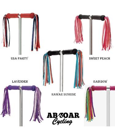 ABSOAR Kids Bike Streamers - 2 Pairs, 18 Bands, Rainbow Colors - Handlebar Tassel Ribbon for Girls & Boys - Perfect for Bicycles and Scooters - Buy Online on SooperMarket.com