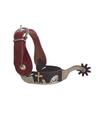 AJ Tack Wholesale Praying Cowboy Antique Brown Spur Package Mens