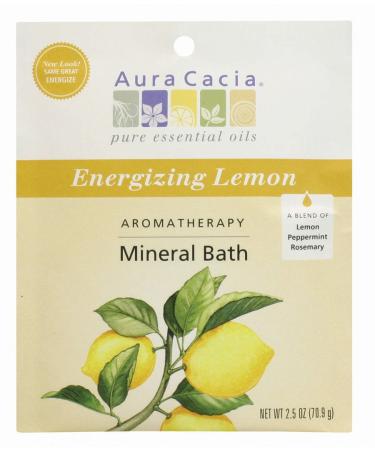 Aura Cacia Energizing Lemon Mineral Bath Packet 2.5 Ounce Packet
