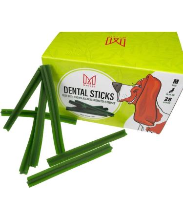 Mersjo Dog Dental Sticks | Healthy Grain-Free Treats for Medium Dogs (10-25kg) | 56 Pieces | Reduces Bad Breath & Supports Oral Hygiene - Buy Online on SooperMarket.com