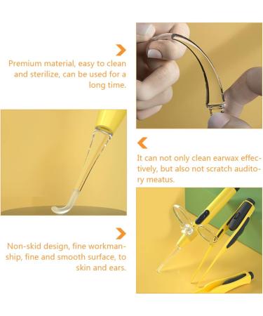 FRCOLOR 2pcs Ear Wax Removal Kit with LED | Ear Cleaning Tool Set | Yellow | 14x2x2cm - Buy Online on SooperMarket.com
