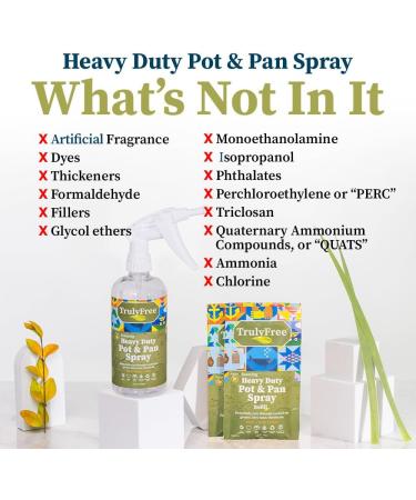 Truly Free Heavy Duty Pot & Pan Spray - Powerful Citrus Scented Grease Remover & Multi-Purpose Kitchen Cleaner | Includes 1 Empty Bottle & 2 Refills - Shop Internationally - Buy Online on SooperMarket.com