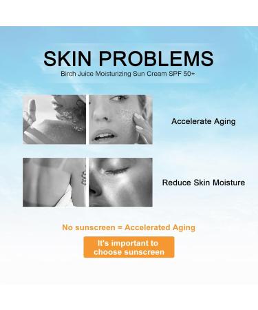 Hydrating Face Sunscreen Moisturizer SPF 50+ PA++++ | Birch Juice Sun Cream No White Cast All Skin Types - Buy Online on SooperMarket.com