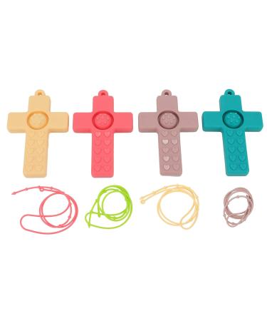 4Pcs Silicone Baby Teether Toy - Infant Teething Relief for Sore Gums | Chew Toys for Comfort - Buy Online on SooperMarket.com