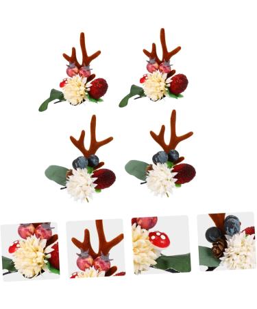 ABOOFAN 4 Pairs Reindeer Antler Hair Clip Christmas Characters Hairpin Reindeer Hairpin Reindeer Antlers Hair Clips Barrettes for Women Christmas Hair Decorations Accessories Fairy Child - Buy Online on SooperMarket.com