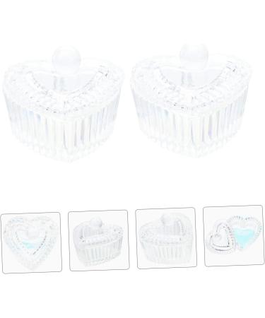 POPETPOP 2pcs Crystal Glass Stained Glass Acrylic Liquid Bowl Nail Tech Accessories Crystal Heart Shape Glassware Jewelry Holder Mini Nail Polish Bowl With Cover Washing up medium Assorted Color - Buy Online on SooperMarket.com