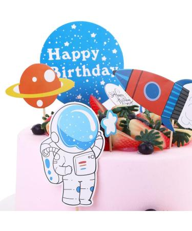 Vctitil 48pcs Cupcake Top Cartoon Children'S Party Supplies Planet Rocket Spacecraft Themed Astronaut Cake Decoration - Buy Online on SooperMarket.com