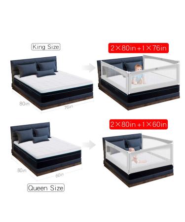 MAYbabe Bed Rail. Baby Bed Rail. Extra Long and Tall Kids Bed Rail Guard -Bed Guard Rails for King&Queen 80 inches Long(Gray-1 Pack) 80 Inch (Pack of 1) - Buy Online on SooperMarket.com