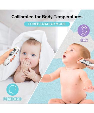 Touchless Digital Infrared Thermometer for Adults and Kids - LCD Screen, Memory Recall, Fever Alarm - White - Buy Online on SooperMarket.com