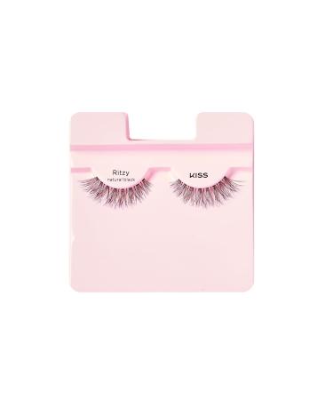 KISS True Volume False Eyelashes - Ritzy 14mm 100% Natural Hair Tapered End Contact Lens Friendly Easy Application Reusable Strip Lashes - Buy Online on SooperMarket.com