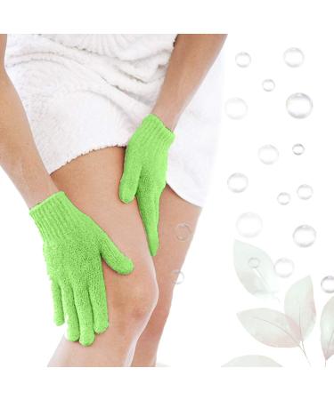 Exclaim Beauty Exfoliating Gloves - Dual Texture Bath Gloves for Shower, Spa & Massage - Dead Skin Remover with Adjustable Straps - Single Light Green - Buy Online on SooperMarket.com