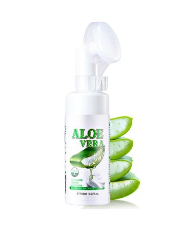 Trendyfave Aloe Vera Gel Foaming Cleanser Face Wash Natural Acne Face Wash Built-In Silicone Cleaning Brush For Acne Prone & Oily Skin Exfoliating Face Wash - Soothe Purify Facial Skin Care