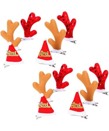 ABOOFAN 12 Pairs Kids Barrettes for Hair Christmas Hair Clips Christmas Barrette Colored Bobby for Hair Reindeer Antler Headband Kids Christmas Hair Clip Crystal Hair Girl Child Pin - Buy Online on SooperMarket.com