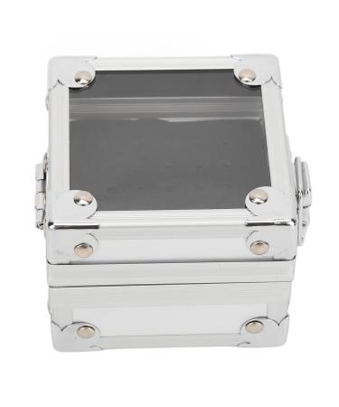 Nail Drills Organizer Transparent Clamshell Design Sturdy Durable Nail Drills Storage Box 25 Holes Slot Design Drop Resistant for Nail Salons (Silver)