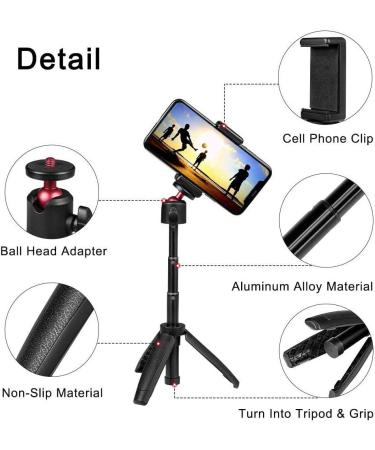 Extendable Selfie Stick Mini Tripod 2 in 1 for GoPro, AKASO Action Cameras | Portable Vlog Tripod - Buy Online on SooperMarket.com