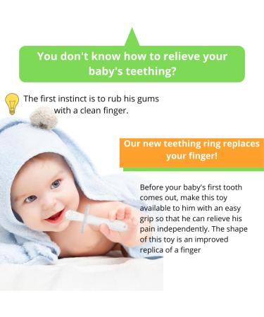 Baby Teething Toys - Mushroom Teether Toy Silicone Brush Ring (X2) - Buy Online on SooperMarket.com