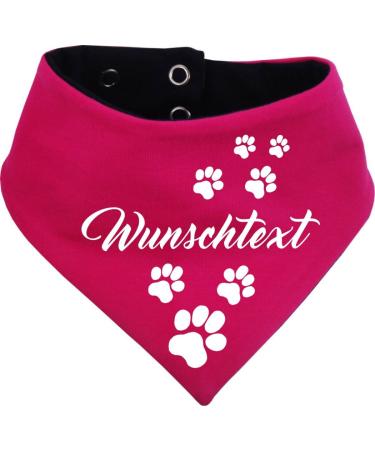 Both-sided multicolor dogs turning cloth (FB: pink-navy) (Gr.3- HU 36-44 cm) with your desired text size 3- neck circumference 36- 44 cm pink navy blue