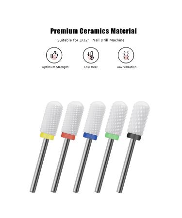 Finibir Ceramic Nail Drill Bit 10Pcs - Professional Electric Drill for Acrylic Nails - Short Handle, No Shaking - Combo 03 - Buy Online on SooperMarket.com