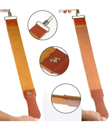 1 pc Double Layer Leather Razor Strop Shaving Sharpener Strap Barber Genuine Leather Straight Razor Sharpening Belt Shaving Accessories - Buy Online on SooperMarket.com