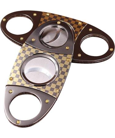 amropi Cigar Cutter Guillotine Stainless Steel Checkered Cigar Clippers in Gift Pouch 2 Pack (Gold Checkered x 2) - Buy Online on SooperMarket.com