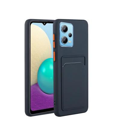 Tivenfezk Nadoli Silicone case for Xiaomi Redmi Note 12 Pro 5G Ultra thin shockproof scratch -resistant Wallet soft TPU protective cover Mobile phone case with credit card holder Xiaomi Redmi Note 12 Pro 5g dark blue