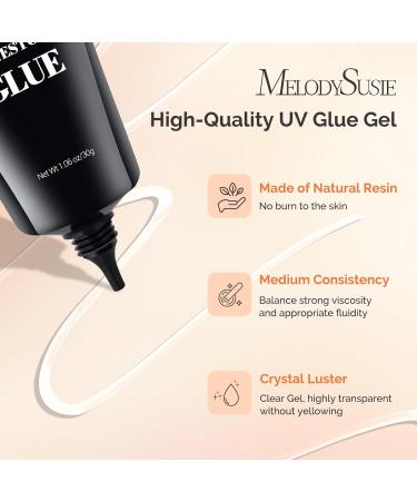MelodySusie 4 in 1 Rhinestone Nail Glue - 30g Super Strong Gel for Nail Charms & Art | UV/LED Cured 3D Nail Decor - Buy Online on SooperMarket.com