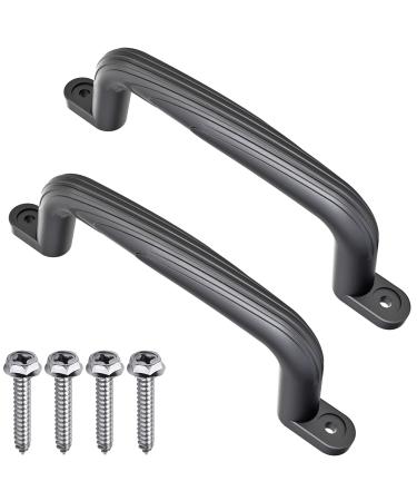GW Gwongvvei Set of 2 Playground Handles Swing Set Kids Safety Hand Grips for Playset Jungle Gym Climbing Frame Play House Handles Barn Doors (Black)