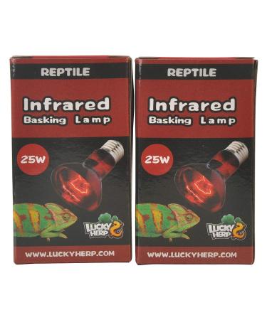 LUCKY HERP Reptile Infrared Basking Bulb Heat Lamp 2-Pack E27 Screw Thread (25-Watt) 25.0 Watts