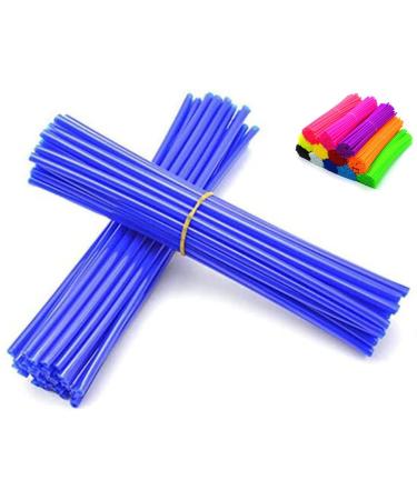 Aura Naturel Bicycle Spoke Skins Wraps BMX MTB Kids Road Mountain Bike Colorful Wheel Decoration-72 Pcs Dark Blue