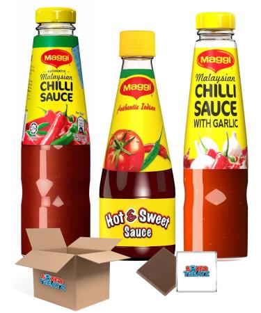 Maggi Flavour Variety Pack | MAGGI Chilli Sauce 340g | Maggi Chilli Garlic Sauce 305g | MAGGI Hot & Sweet Sauce 400g Grocery King